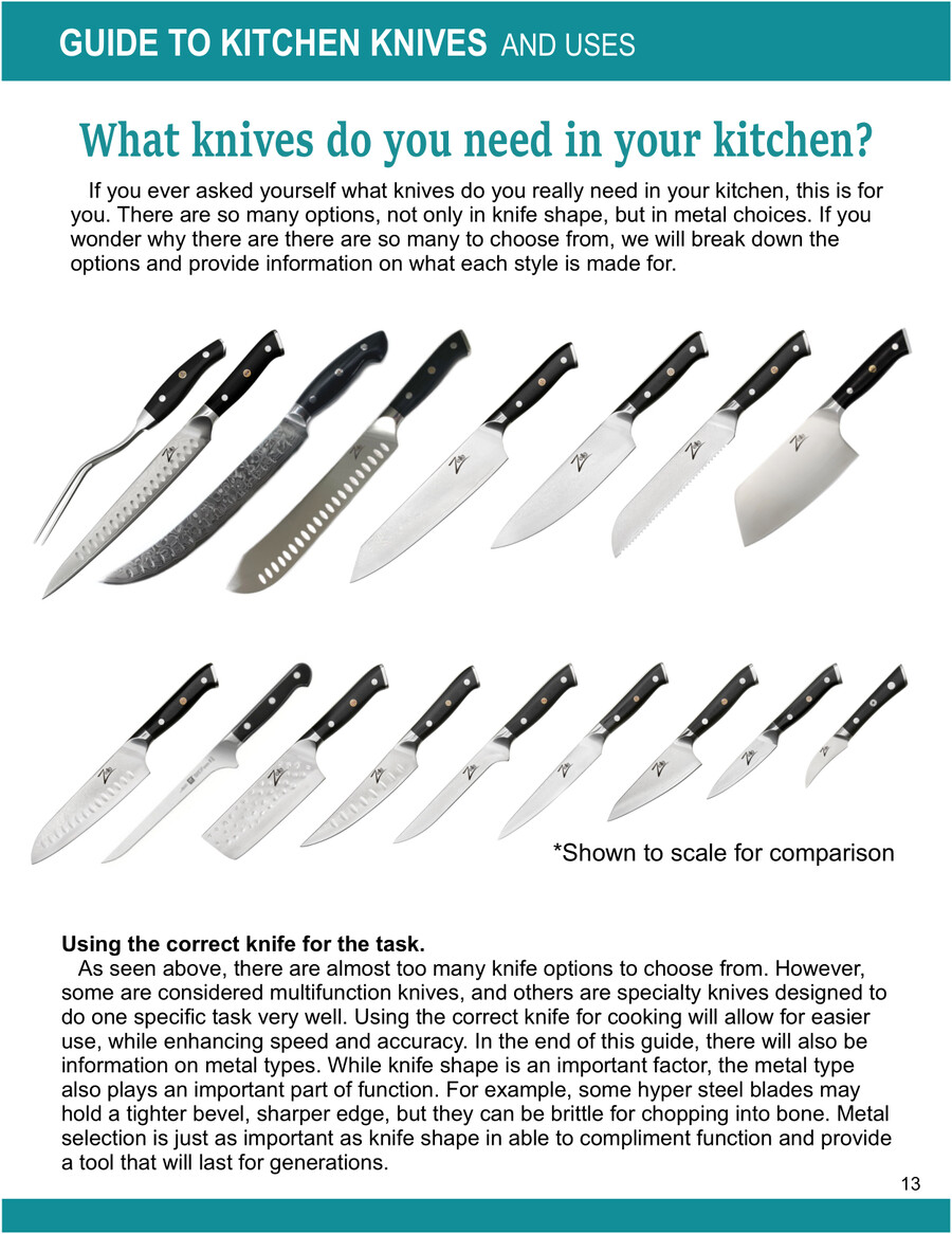 Guide To Kitchen Knife Shapes and Uses by Gourmet... - Flipsnack