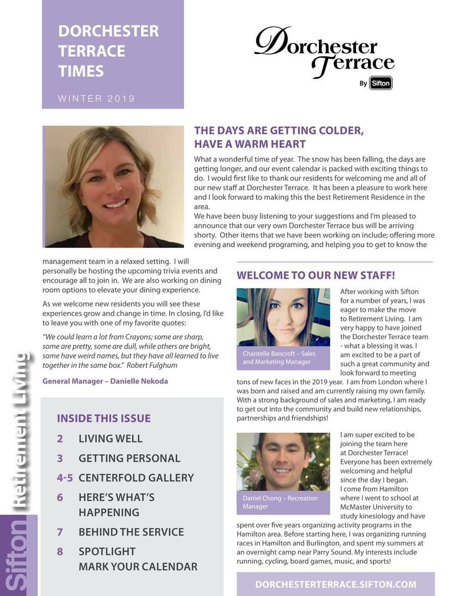 Dorchester Terrace_Winter 2019 by Marketing Sifton Flipsnack