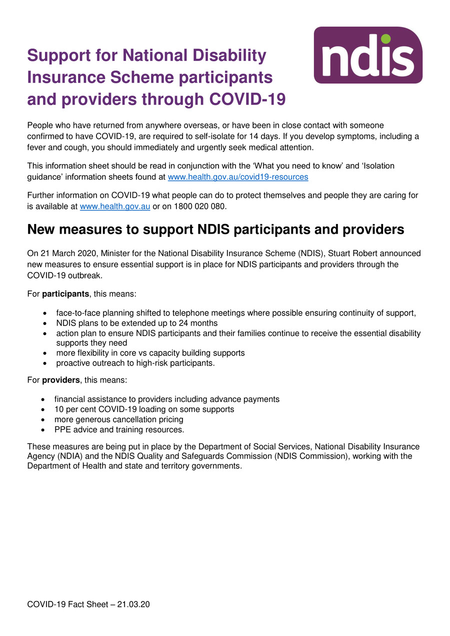 200321 NDIS COVID19_fact sheet by ECIA Flipsnack
