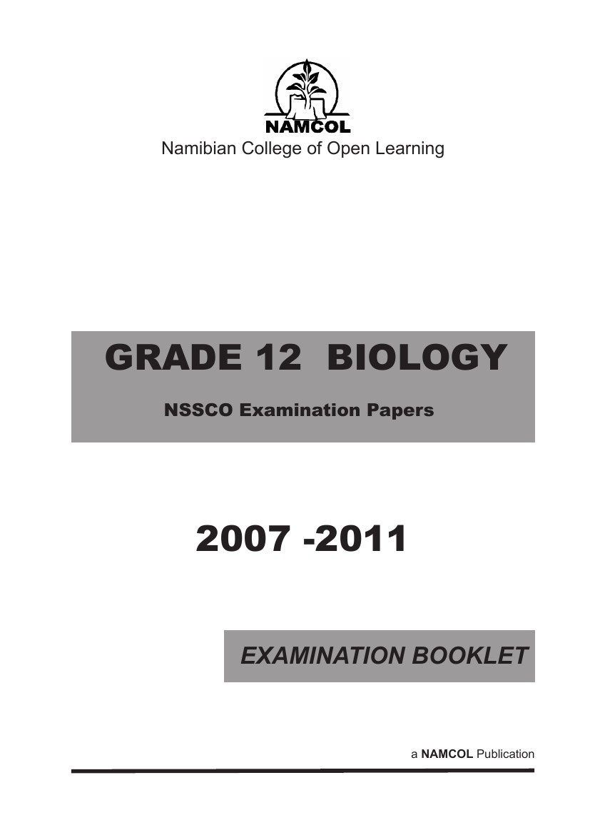 NSSCO BIOLOGY EXAMINATION PAPERS 2007 2011 by Jason Raymond Flipsnack