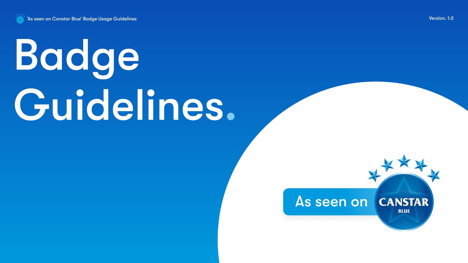 Canstar Blue 'As seen on' Badge Guidelines by Canstar Flipsnack