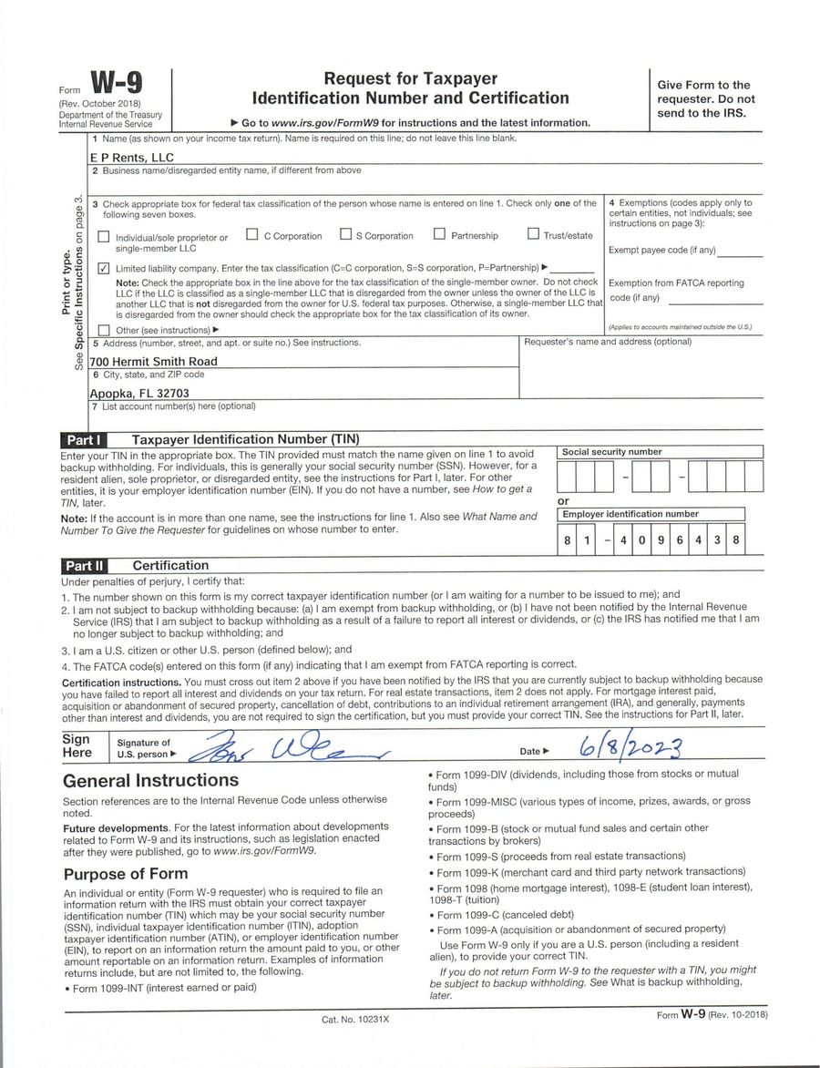 2023 EP Rents W9 - REVISED by Julie Nave - Flipsnack