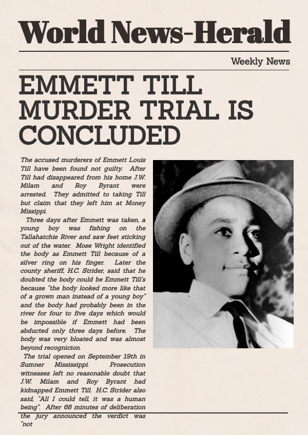 Emmett TIll newspaper by Anna Tullis Flipsnack