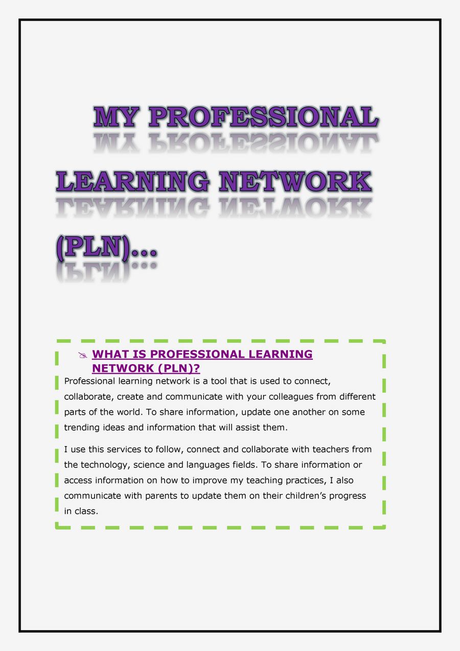 MY PROFESSIONAL LEARNING NETWORK by mamonaremaake - Flipsnack