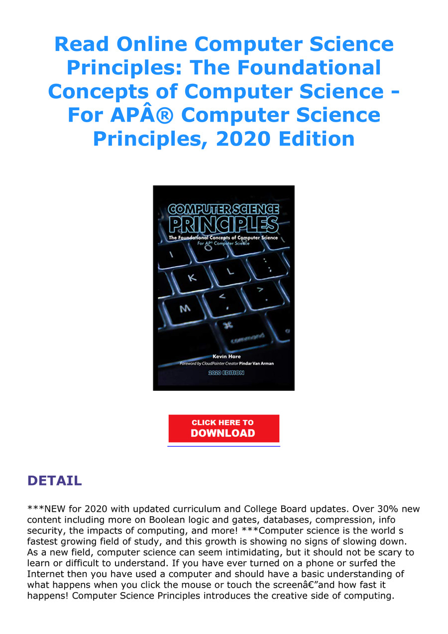 Read Online Computer Science Principles: The Foundational Co by ...