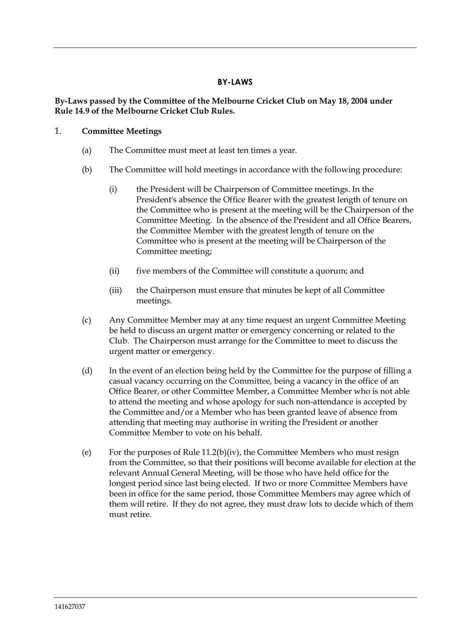 Melbourne Cricket Club By Laws by Flipsnack