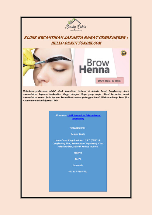 klinik kecantikan jakarta barat cengkareng