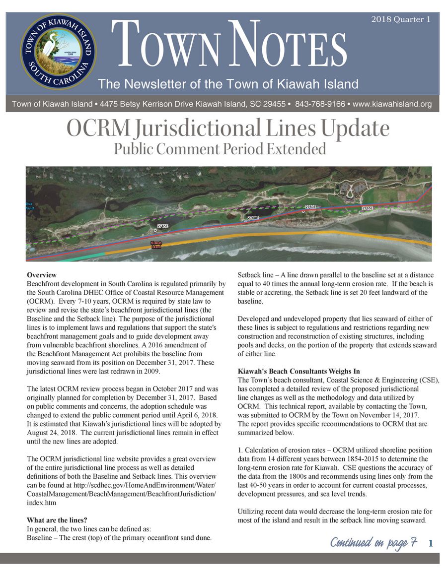 2018 Quarter 1 Town Notes by townofkiawah - Flipsnack