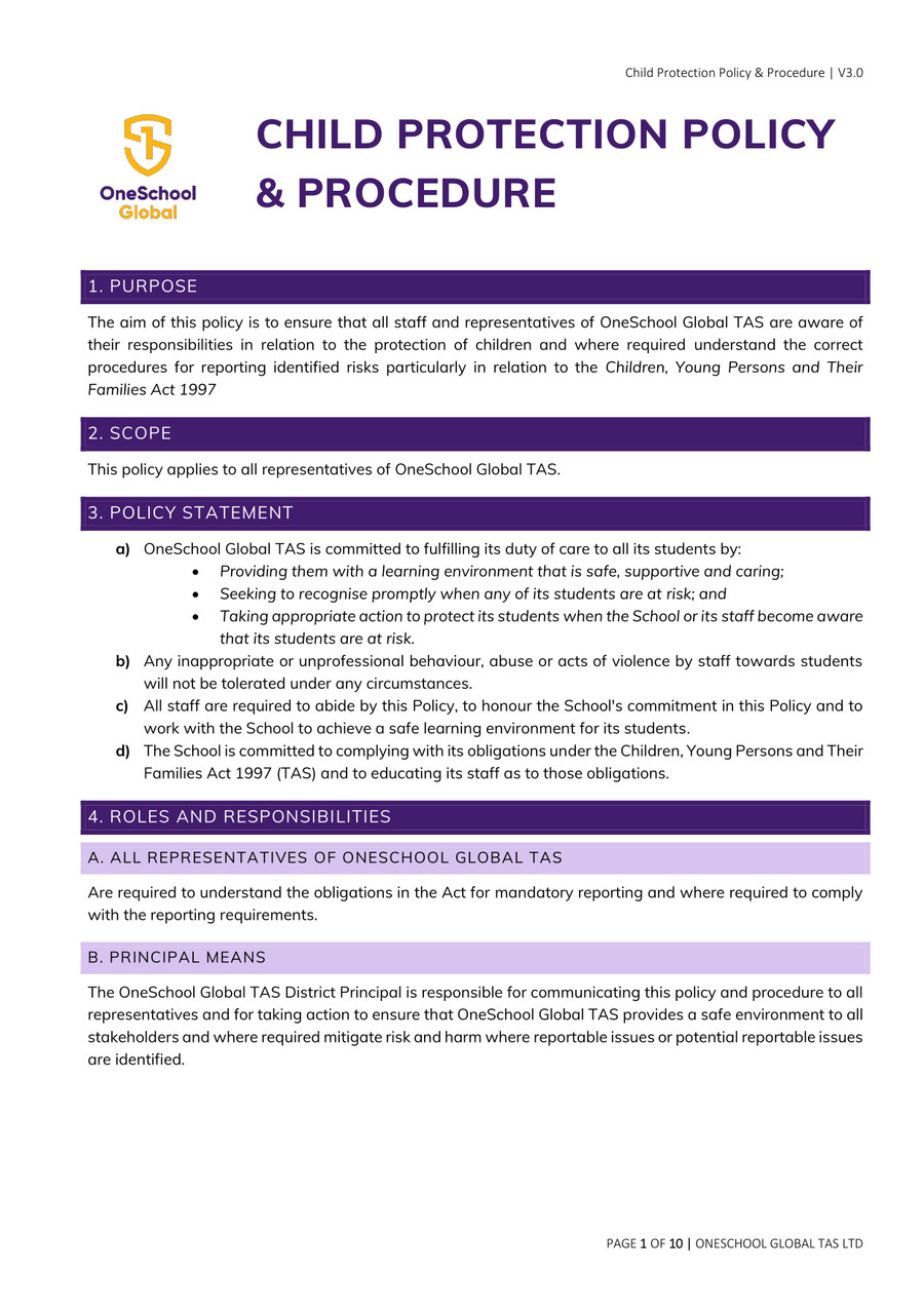 OSG TAS Child Protection & Mandatory Reporting Policy by Info Flipsnack