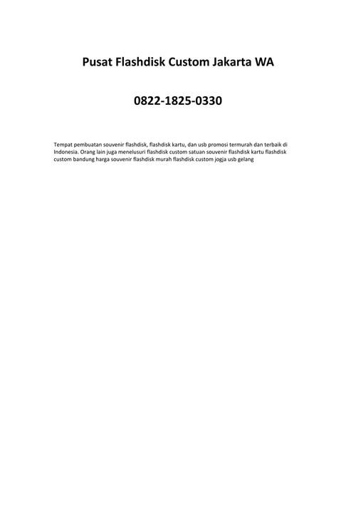 Pusat Flashdisk Custom Jakarta WA 0822-1825-0330