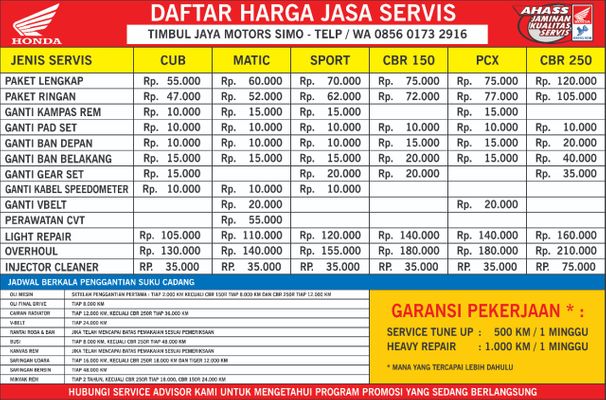 harga jasa servis