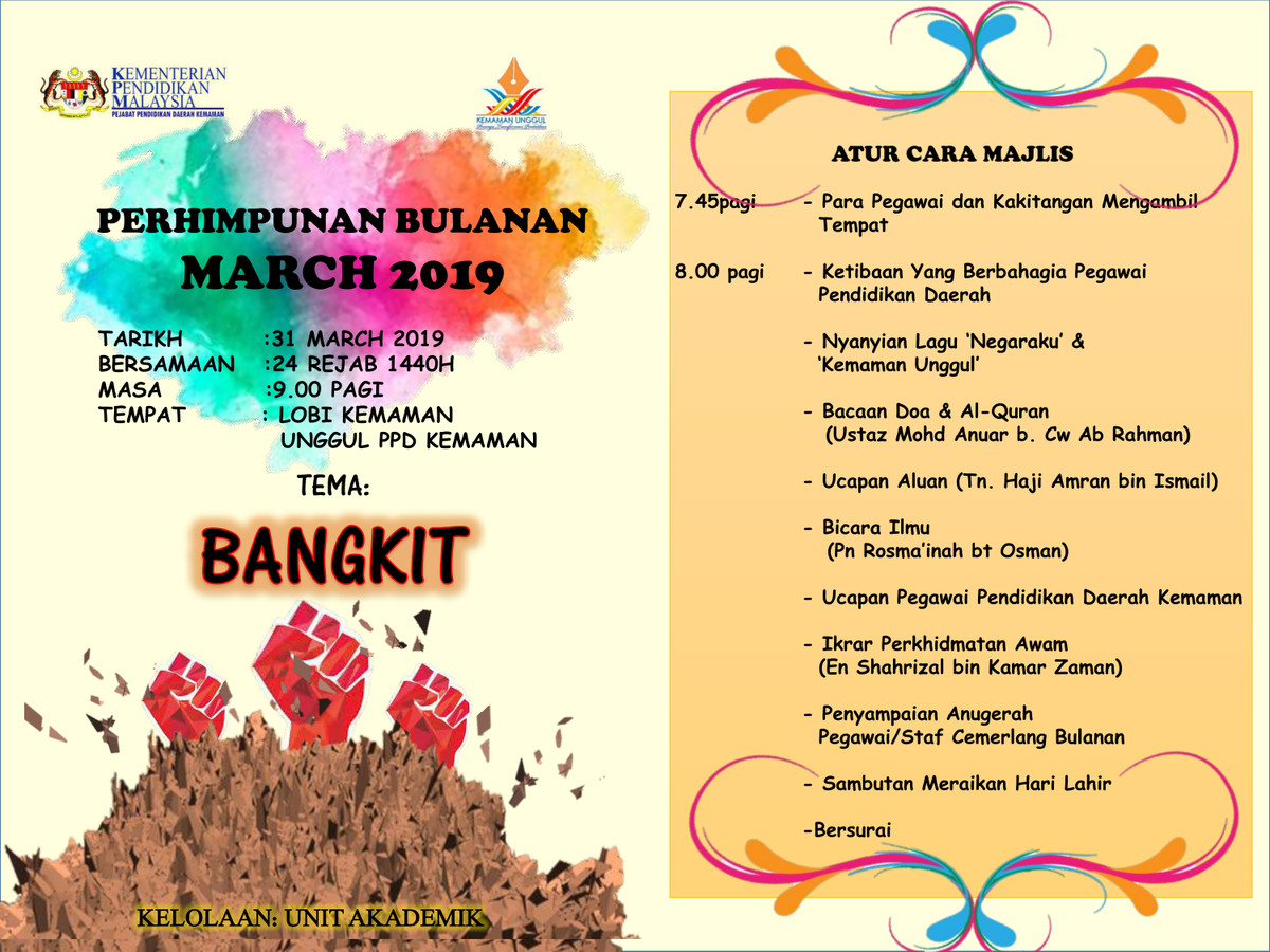 BUKU ATURCARA & SLIDE PERHIMPUNAN BULANAN MARCH 2019 by ...