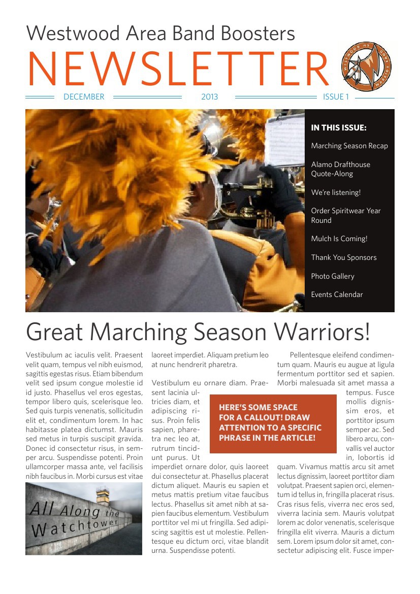 Westwood Area Band Boosters Newsletter by Builders Digital - Flipsnack