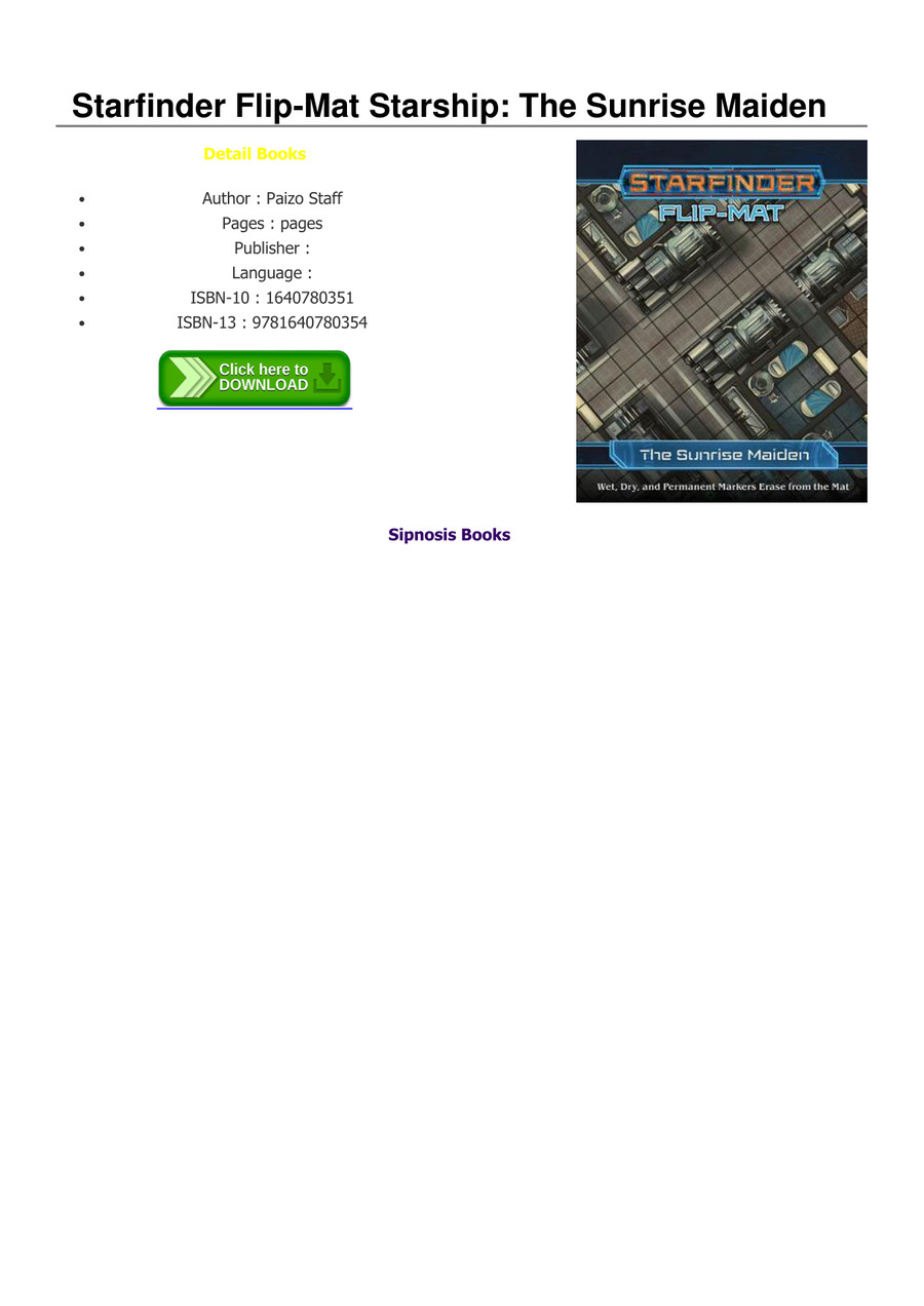 PDF Download Starfinder Flip-Mat Starship: The Sunrise Maiden by ...
