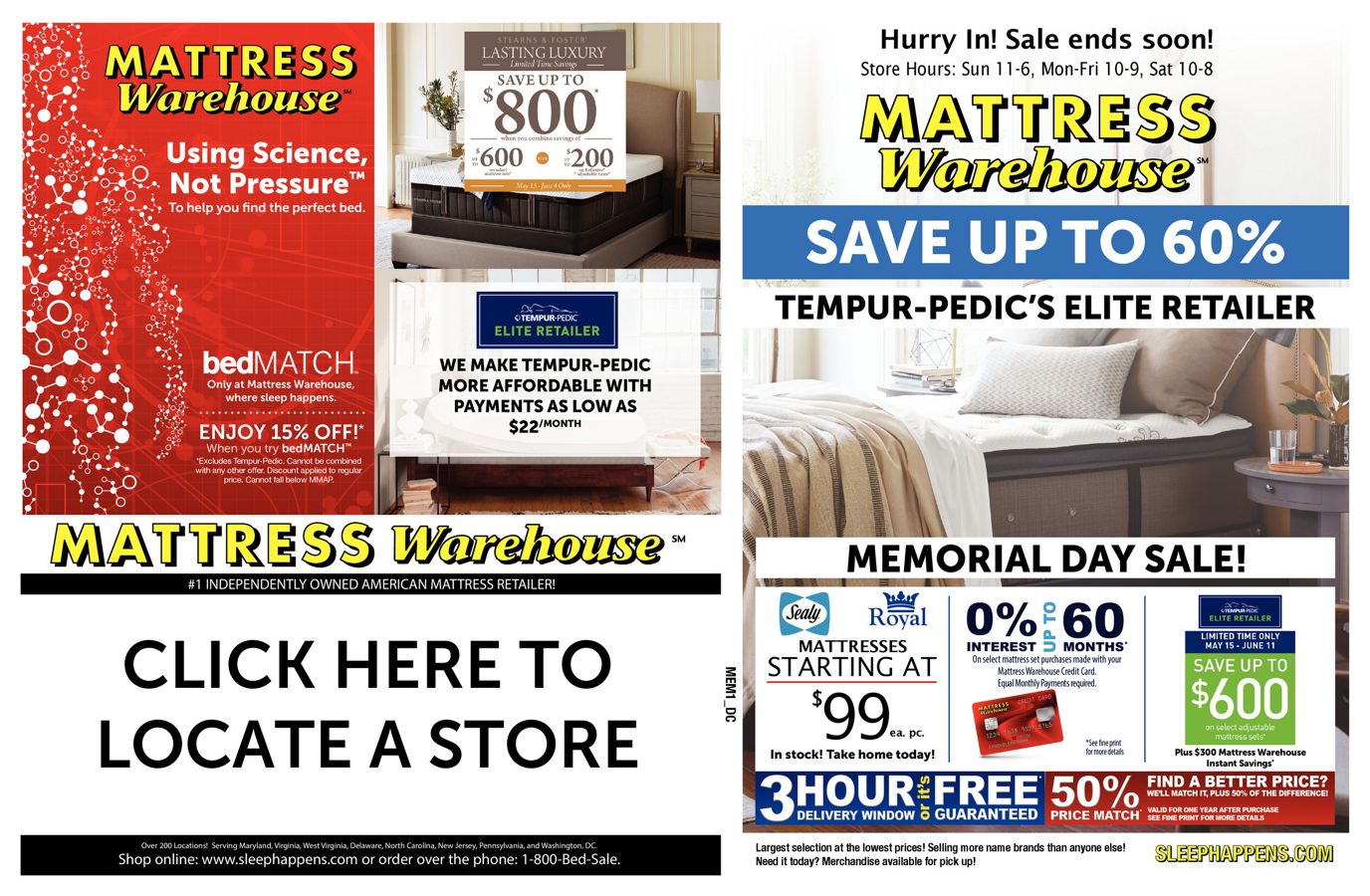 mattress warehouse memorial day sale