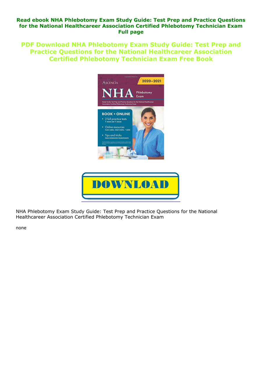 Best Ebook NHA Phlebotomy Exam Study Guide Test Prep and P by