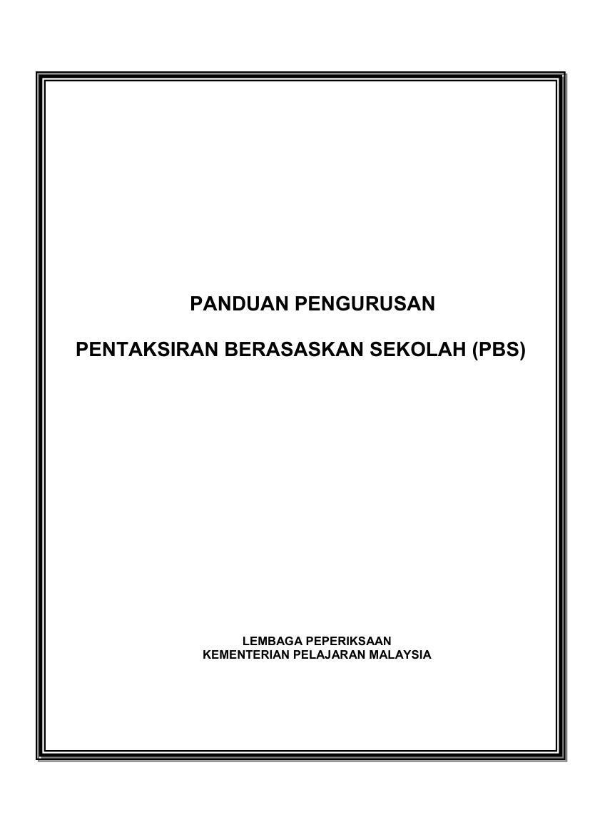 Buku Panduan Pengurusan Pentaksiran Berasaskan Sekolah ...