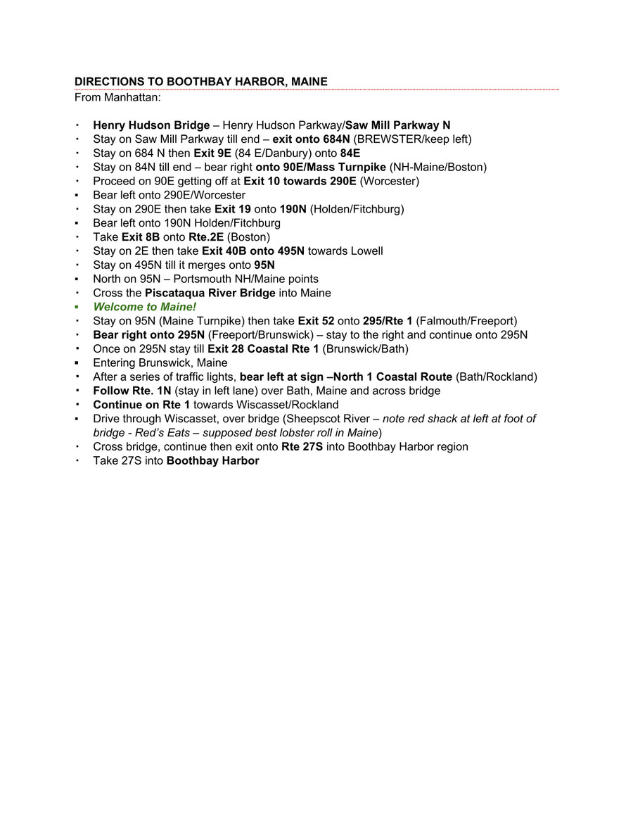 DIRECTIONS TO BOOTHBAY HARBOR by Isabella C... Flipsnack