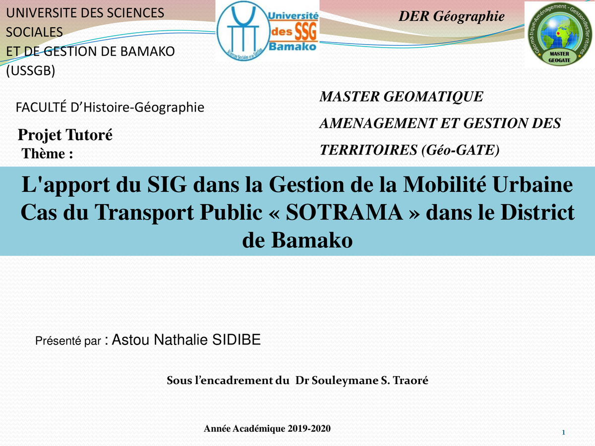 Présentation du Projet Tutoré MASTER GEOGATE by Nathalie  Flipsnack