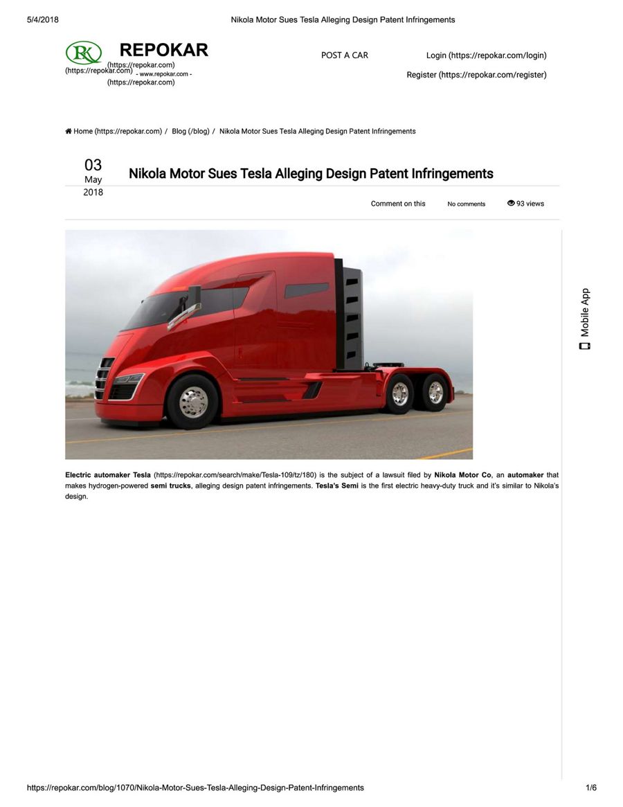 Nikola Motor Sues Tesla by RepoKar Auto Auction - Flipsnack