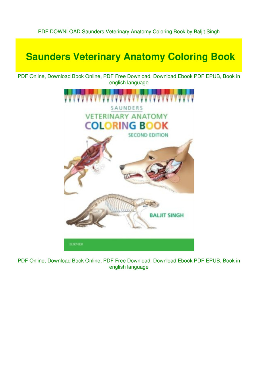 Download Pdf Download Saunders Veterinary Anatomy Coloring Book By Baljit By Nicholspre Flipsnack