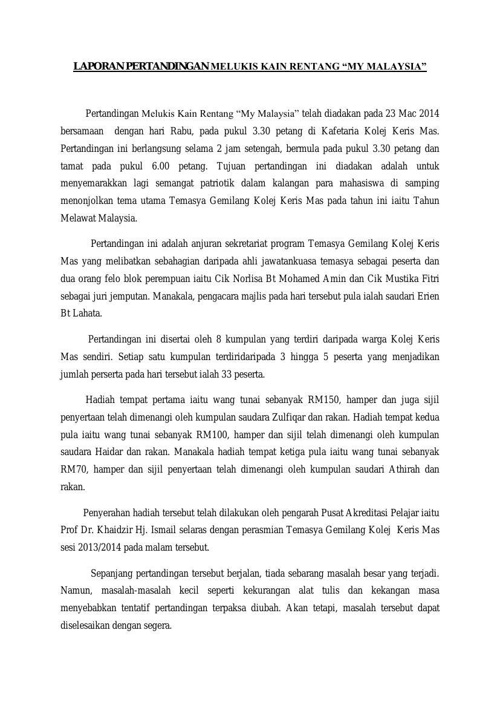 LAPORAN PERTANDINGAN KAIN RENTANG by nursitifatimahj - Flipsnack