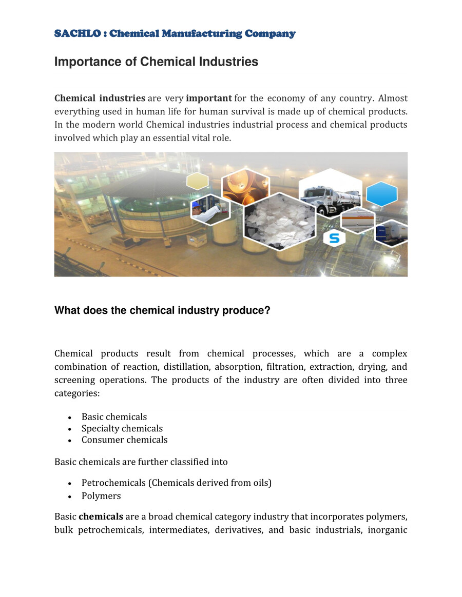 Importance of Chemical Industries by Sachlo Riyadh - Flipsnack
