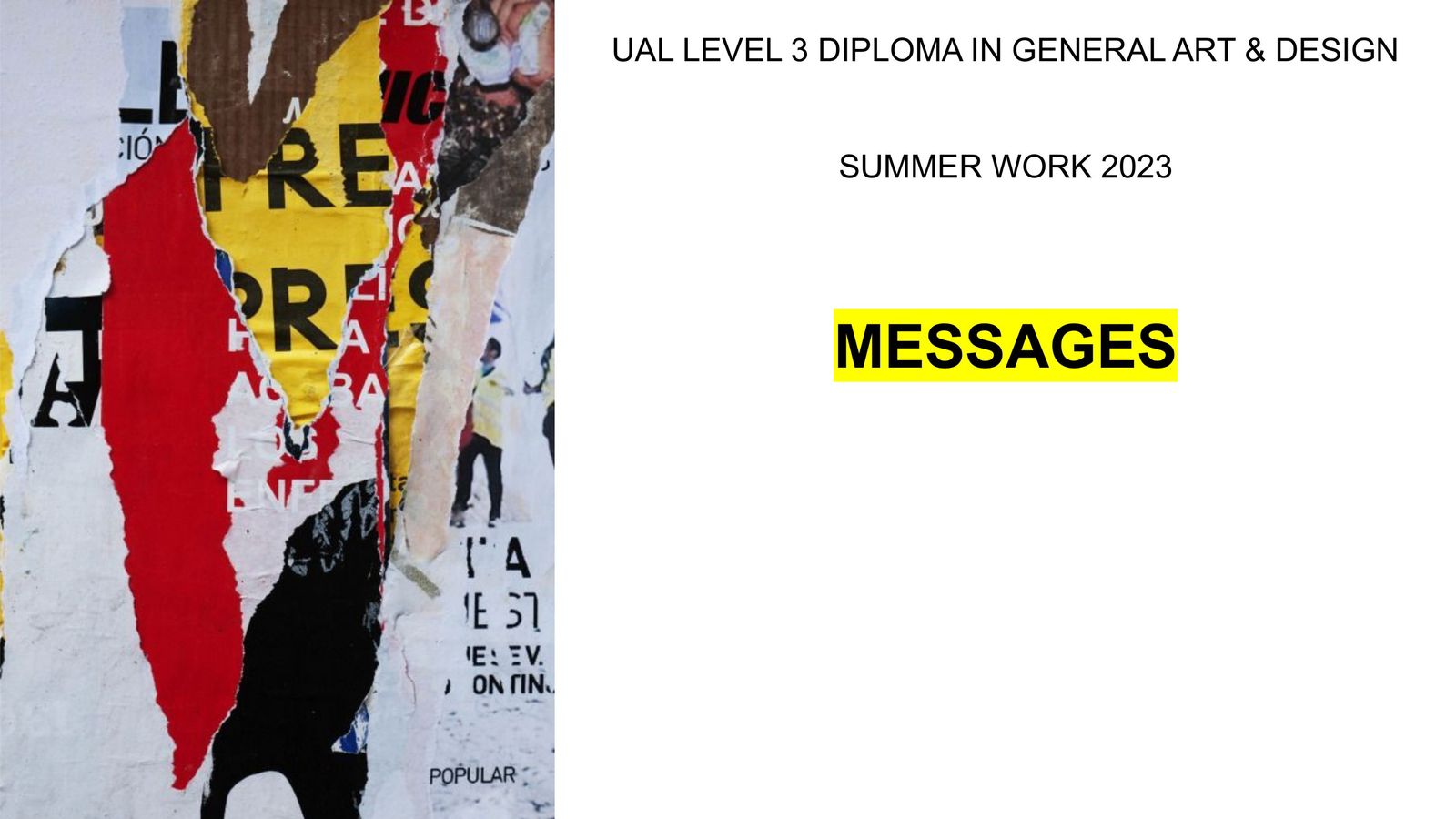 Art and Design (General) Extended Diploma Level 3 Additional by Eastern ...