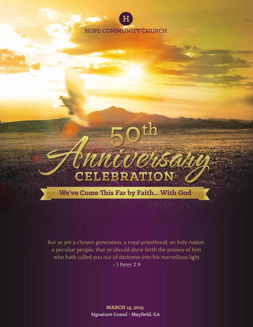 Church Anniversary Service Program Large Template by Michael Taylor ...