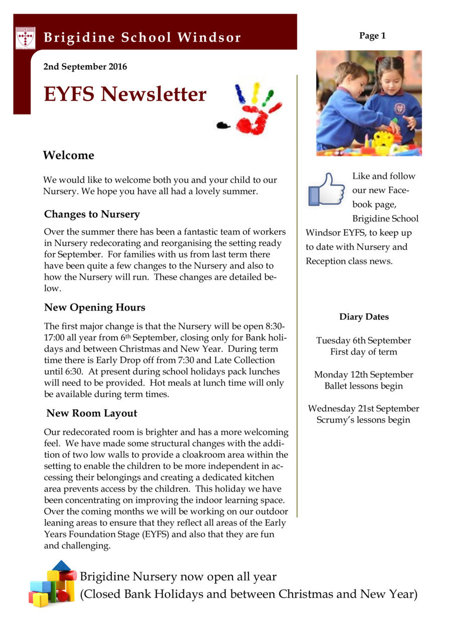 Brigidine EYFS newsletter 02 09 16 by Dawn Fleming - Flipsnack