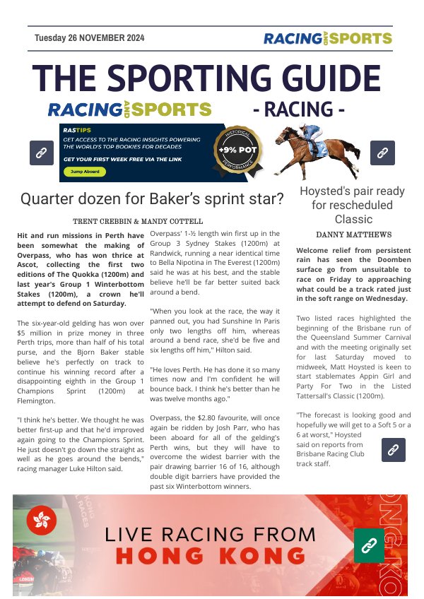 The Sporting Guide - Racing & Sports - 26 November 2024 by Racing and ...