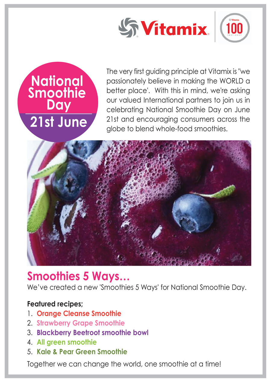 Vitamix Smoothie day Recipe by Flipsnack
