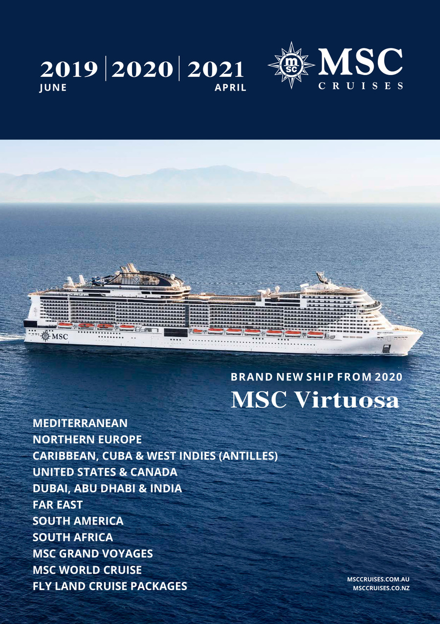 msc cruise ship brochure