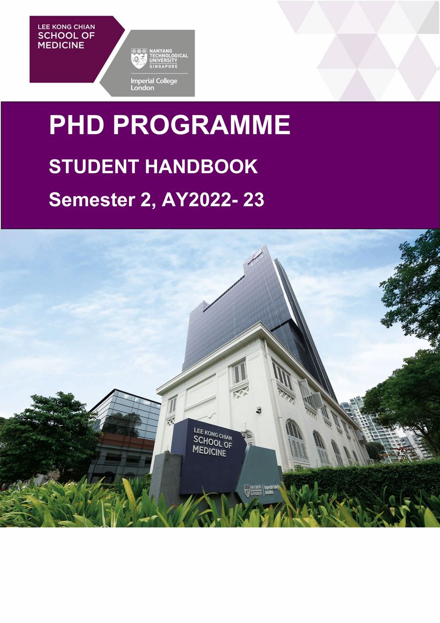 AY2022-23 Sem 2 PhD Programme Student Handbook by NTU