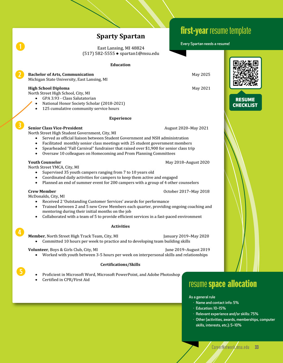 MSU Career Handbook Sample Resumes by MSU Career... Flipsnack