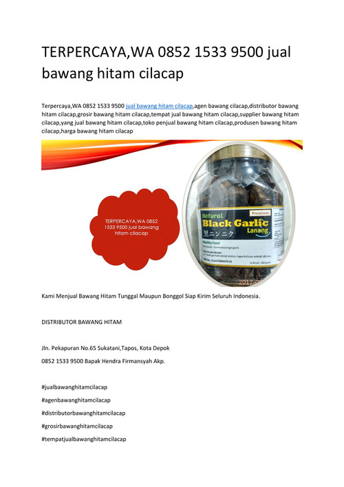 TERPERCAYA,WA 0852 1533 9500 jual bawang hitam cilacap