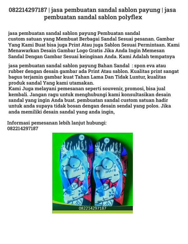 082214297187 jasa pembuatan sandal sablon  payung by 