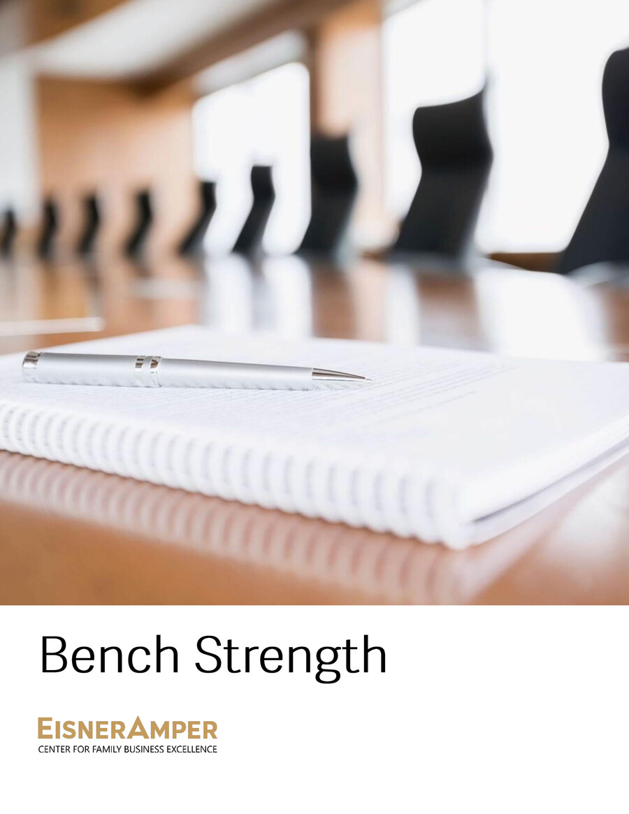Bench Strength by EisnerAmper