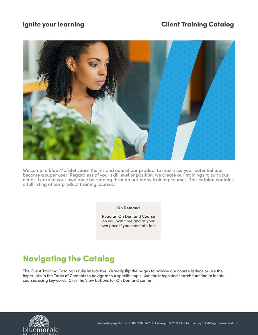 Blue Marble Client Training Catalog by Paylocity Flipsnack