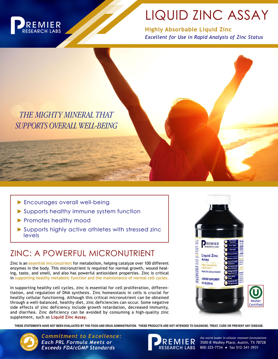 Liquid Zinc Assay Technical Bulletin by Premier Research Labs