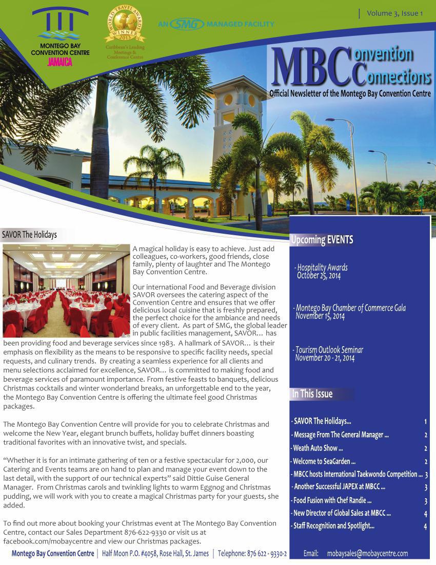 Montego Bay Convention Centre Newsletter by IT Administrator - Flipsnack