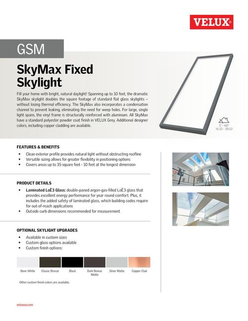 SkyMax Large Span Fixed Skylight
