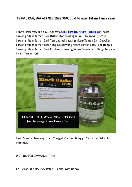 TERMURAH, WA +62 852 1533 9500 Jual bawang hitam Taman Sari