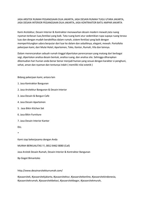 MURAH BERKUALITAS !!! 0812.8462.8080 | JASA KONTRAKTOR KALI