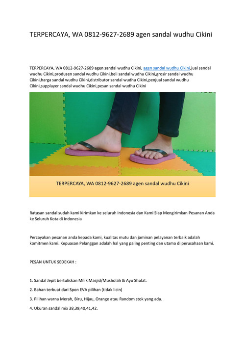 TERPERCAYA, WA 0812-9627-2689 agen sandal wudhu Cikini