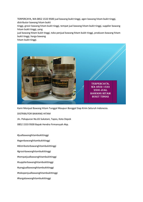 TERPERCAYA, WA 0852 1533 9500 jual bawang hitam bukit tinggi