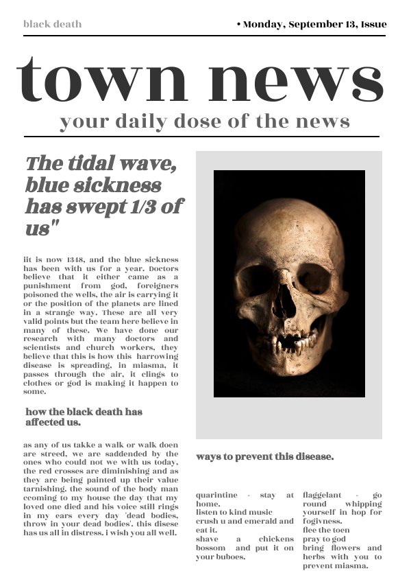 black death front page by violet - Flipsnack
