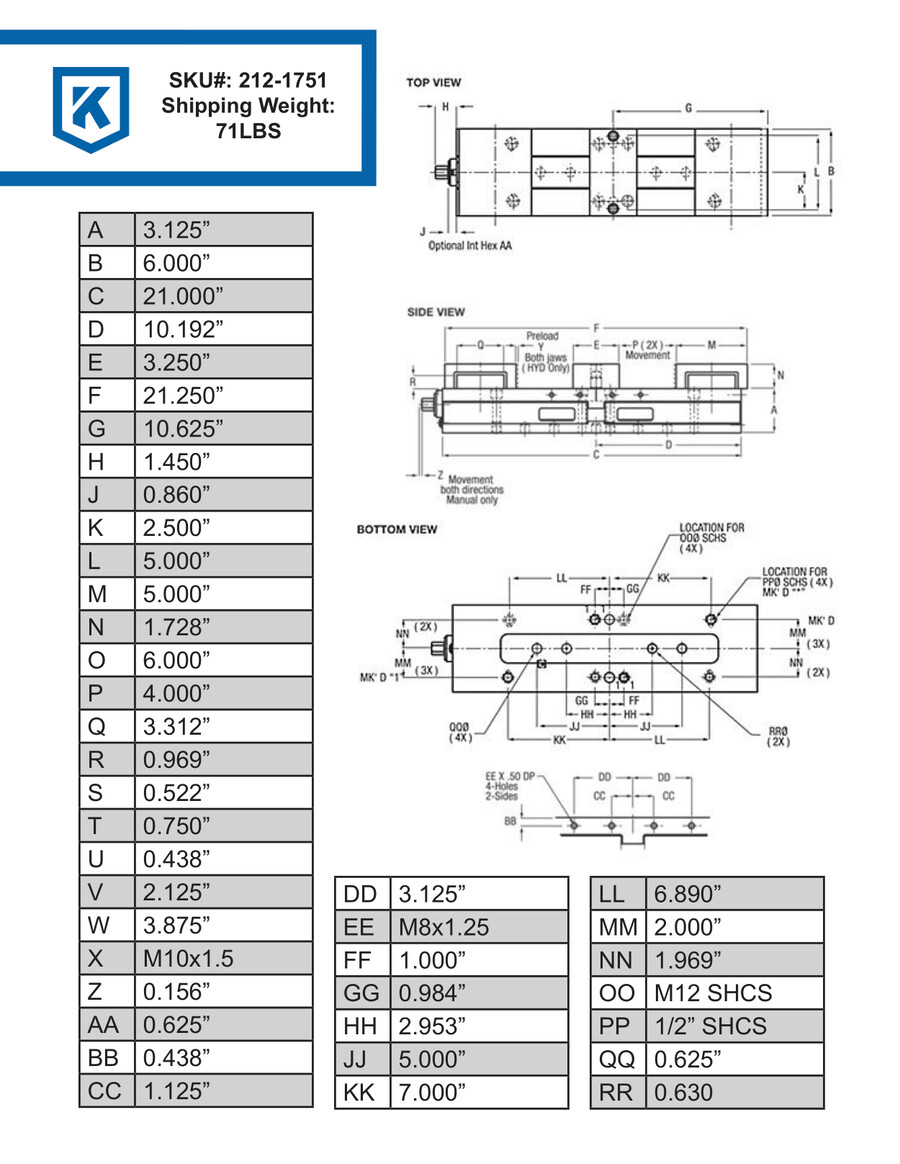 2121751 Kurt Vise Dimension Sheet by Shars Tool Flipsnack
