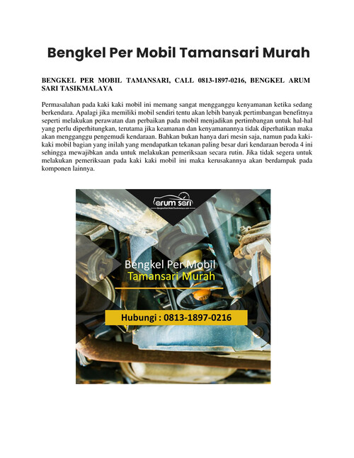 Bengkel Per Mobil Tamansari Murah