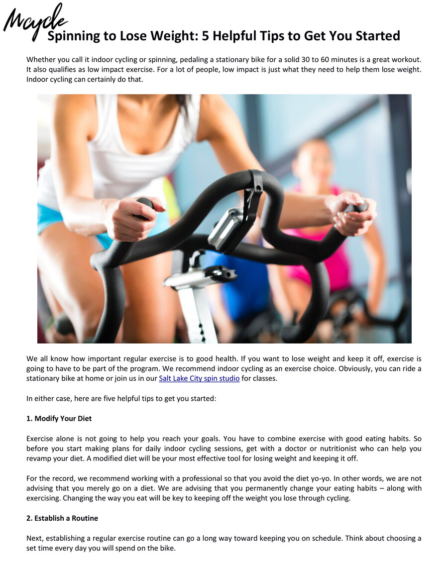 Spinning to Lose Weight 5 Helpful Tips to Get You Started by Cycling